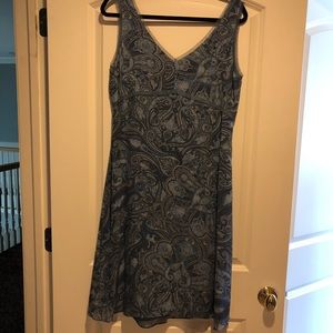 Vintage Old Navy Blue Paisley Midi Dress